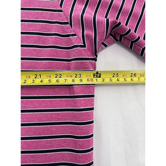 Footjoy FJ Polo Golf Shirt Size Men’s 2XL.  Pink Black Strip Wellsville CC Logo - Picture 6 of 7